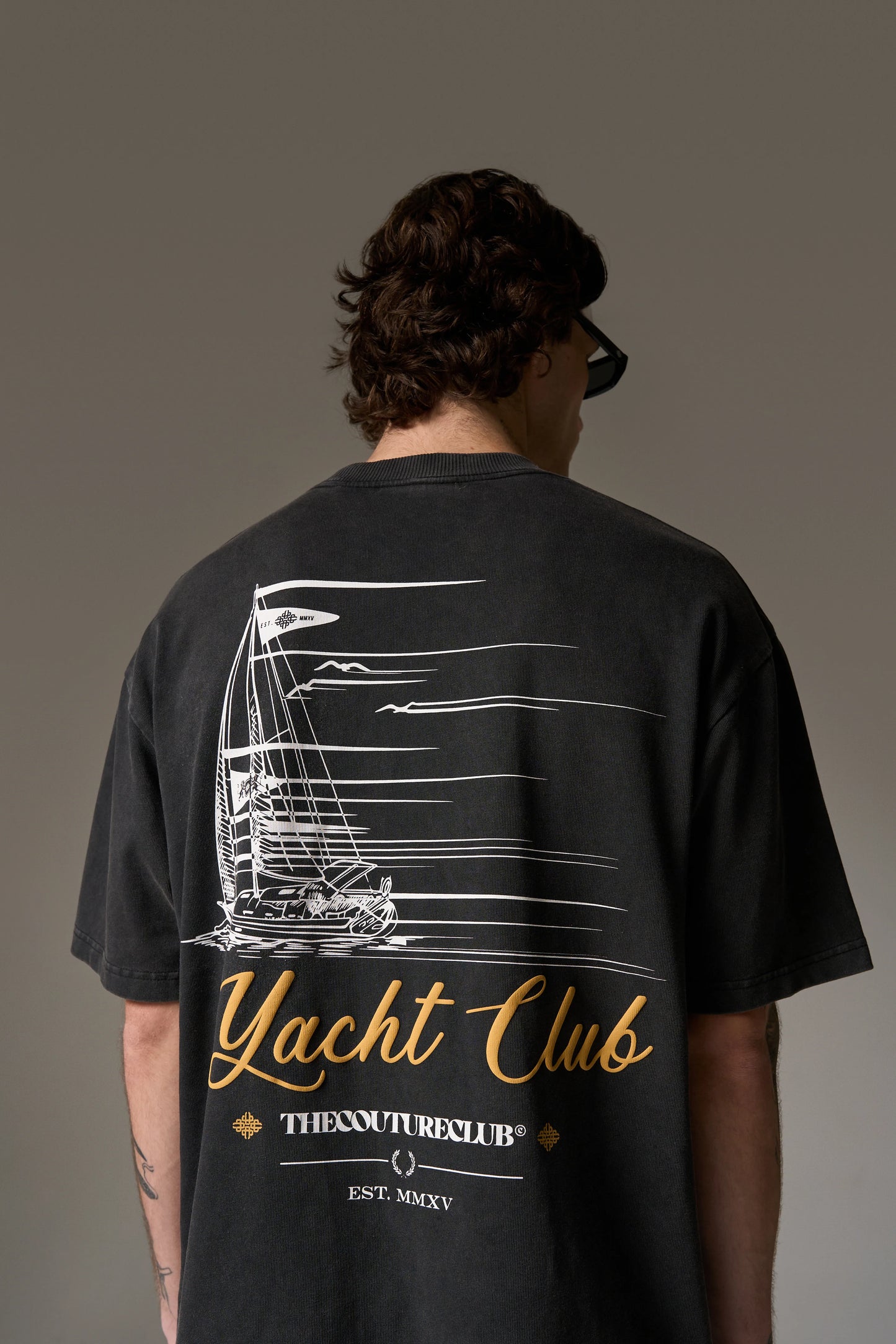YACHT CLUB GRAPHIC T-SHIRT WASHED BLACK