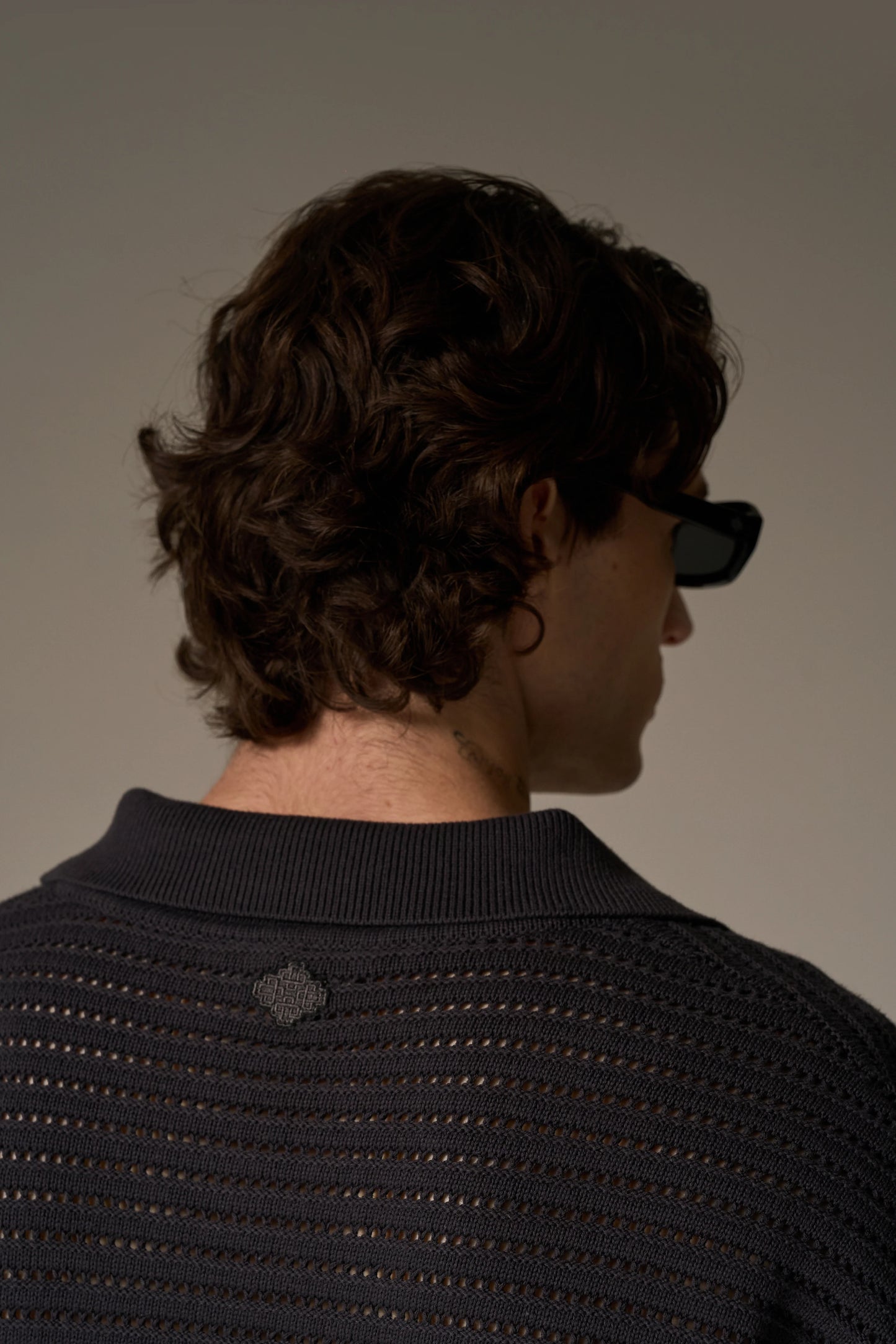 KNITTED POLO SHIRT CHARCOAL