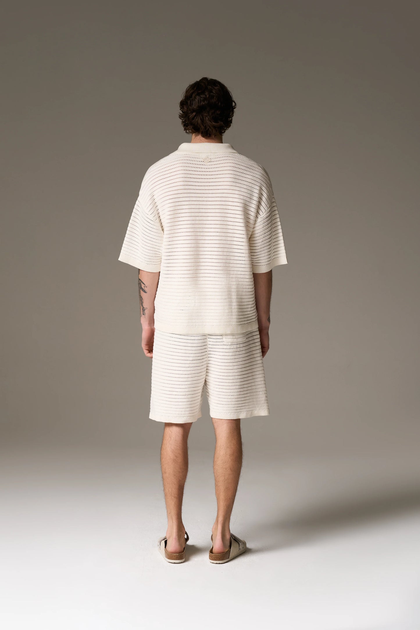 KNITTED POLO SHIRT WHITE