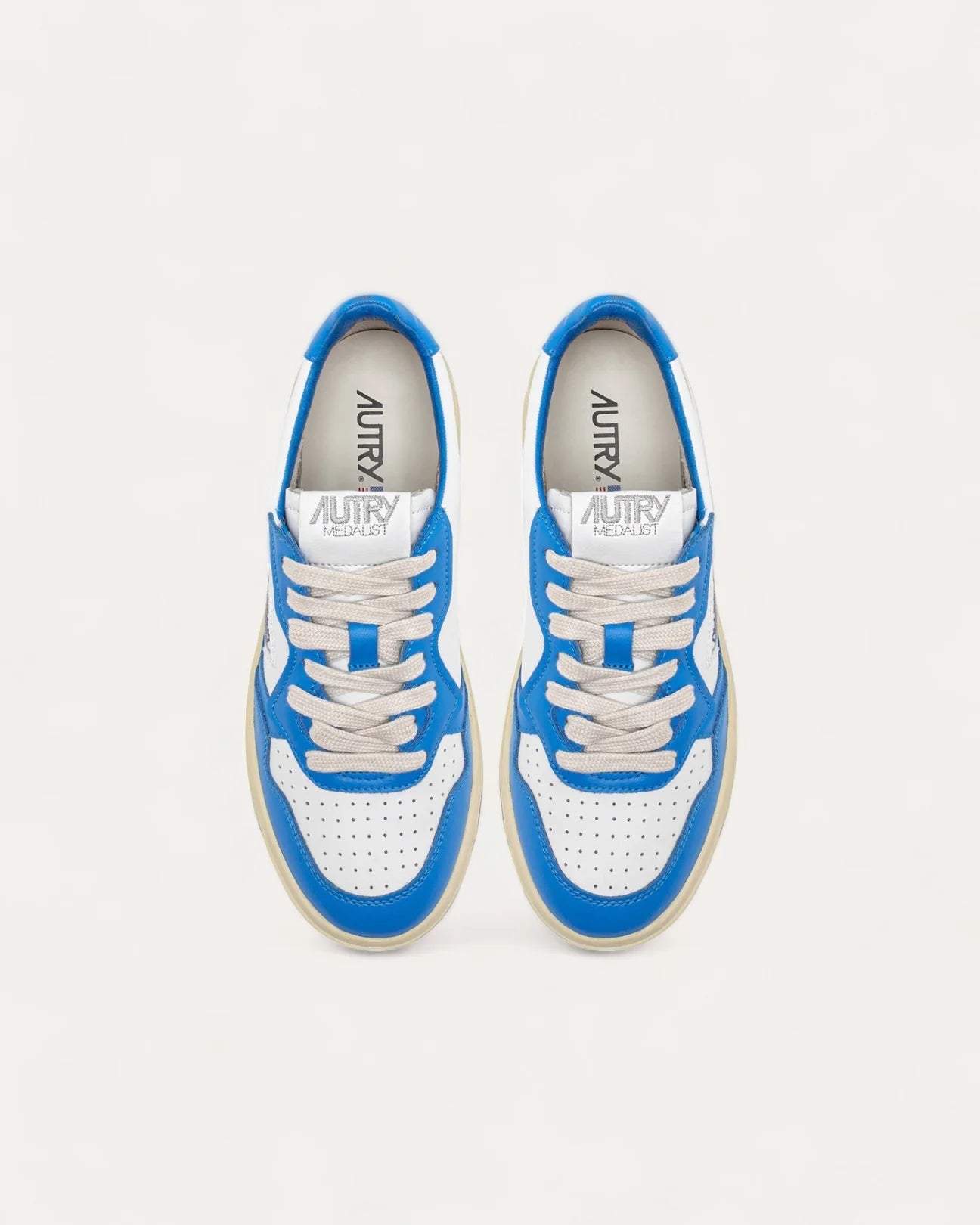 AUTRY SNEAKERS MEDALIST LOW CUIR BICOLORE BLEU