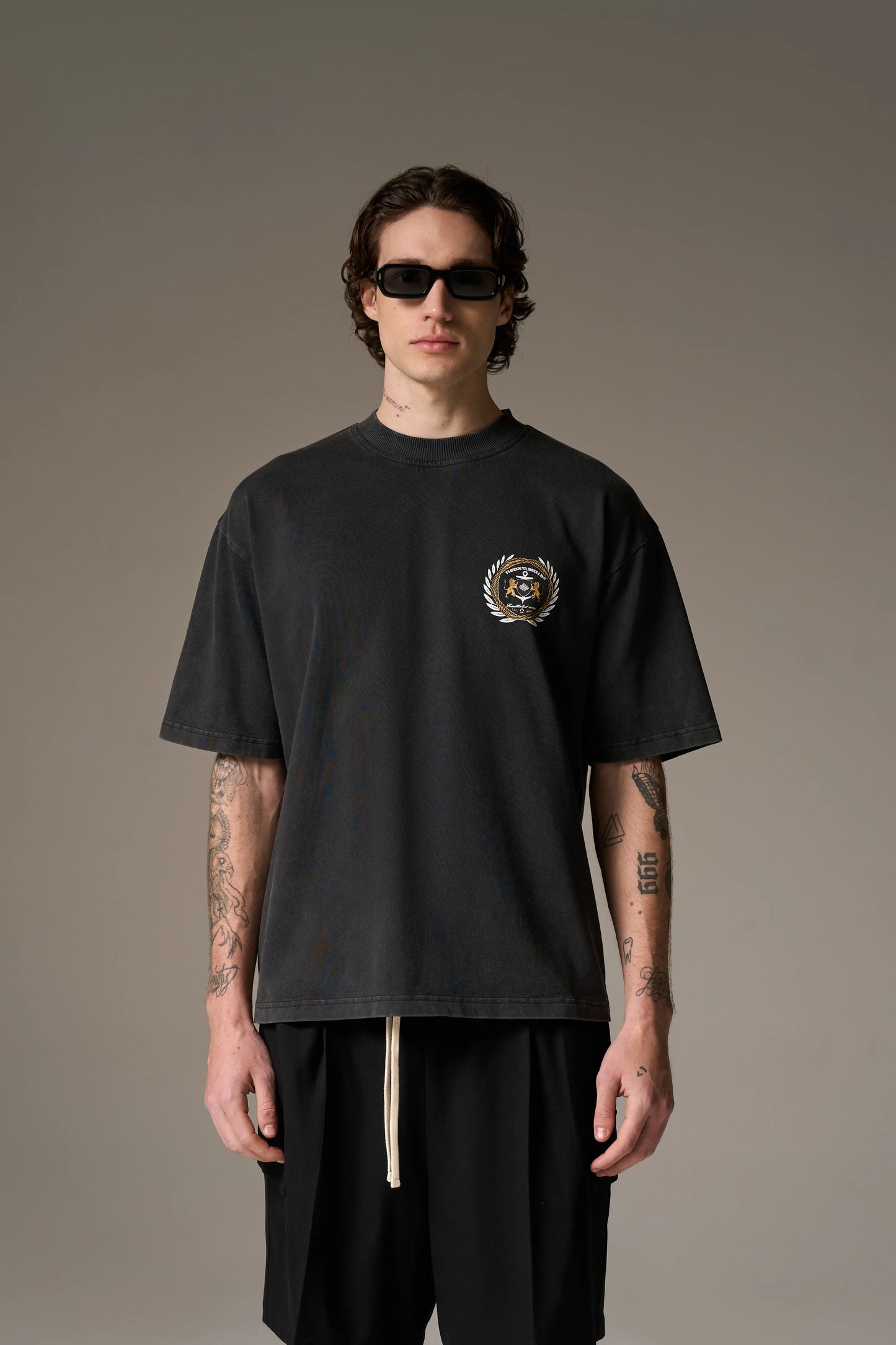 YACHT CLUB GRAPHIC T-SHIRT WASHED BLACK