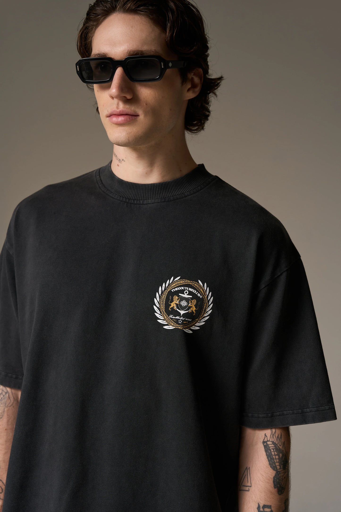 YACHT CLUB GRAPHIC T-SHIRT WASHED BLACK