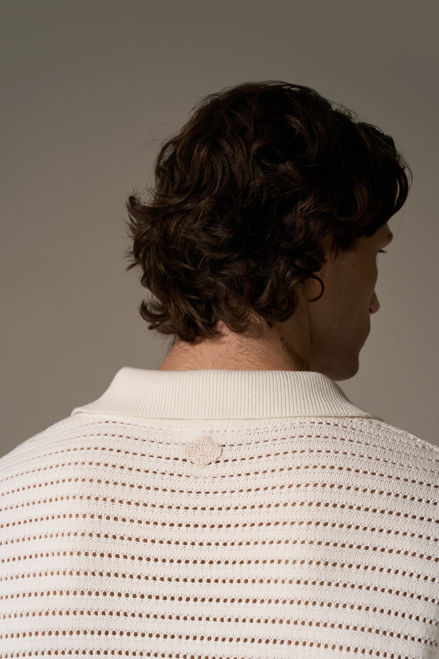 KNITTED POLO SHIRT WHITE