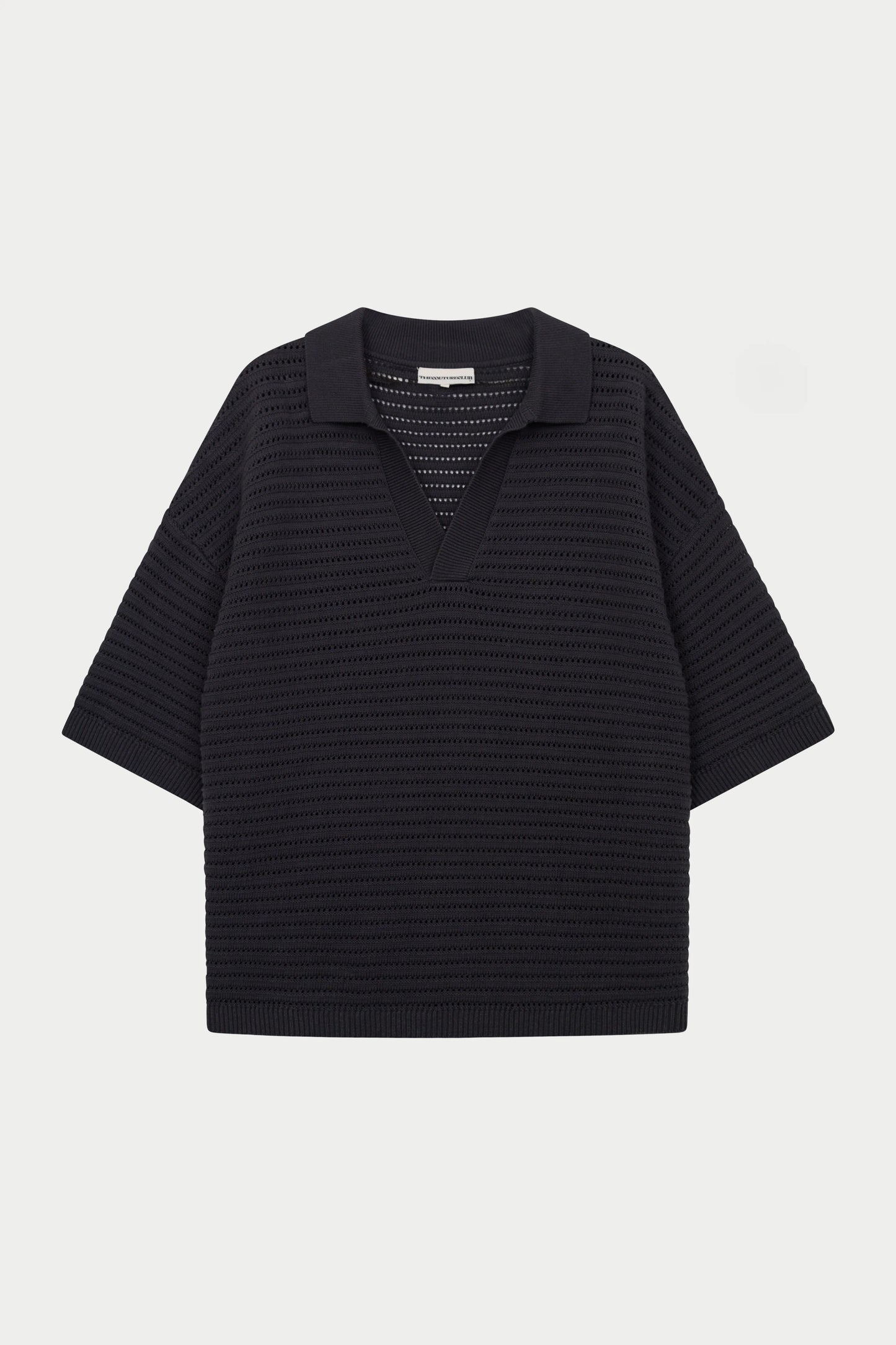 KNITTED POLO SHIRT CHARCOAL