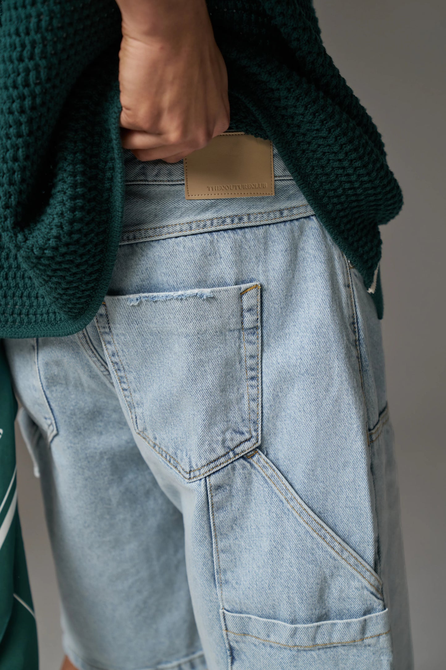 DENIM CARPENTER SHORTS BLUE WASH