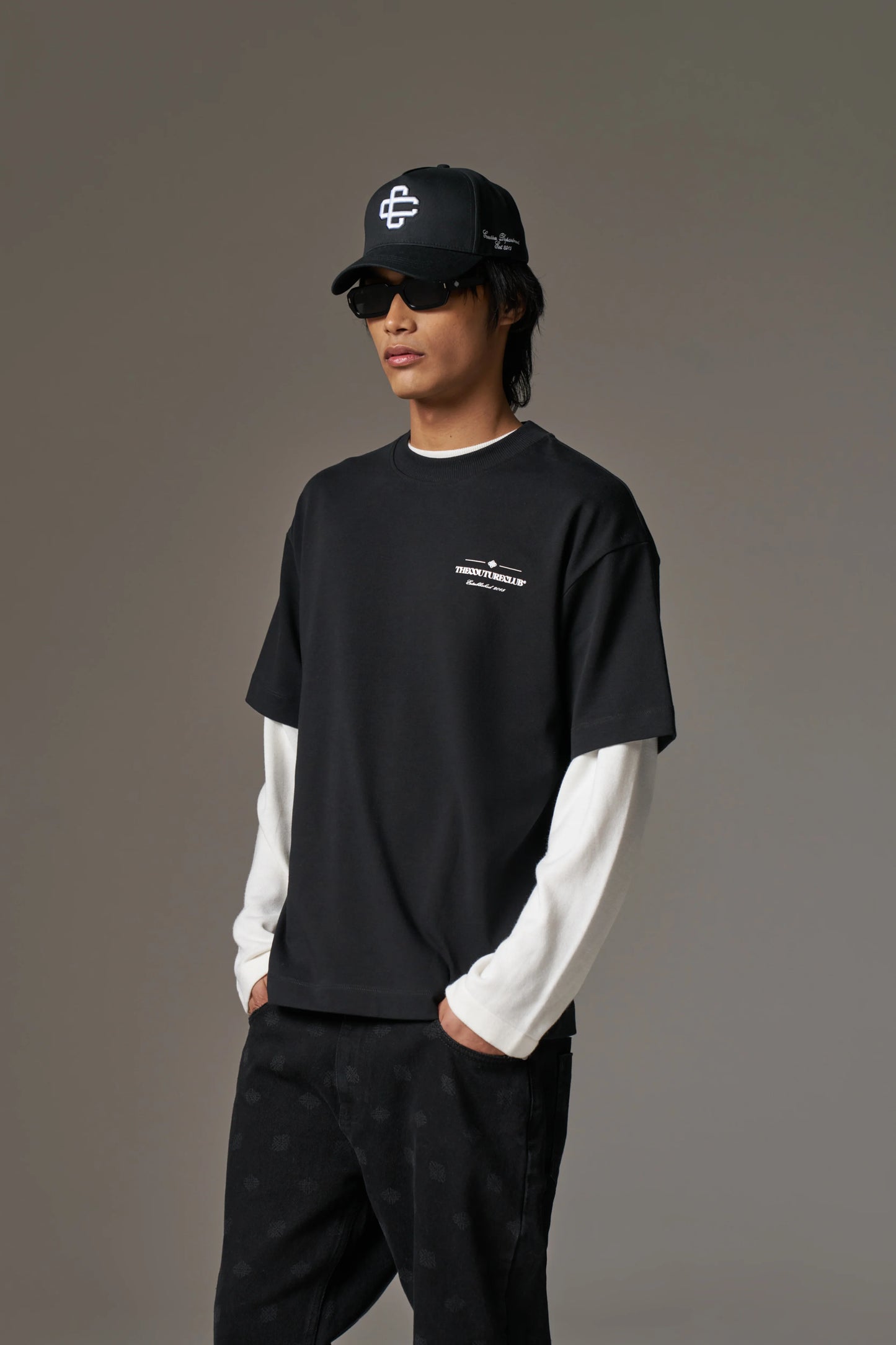 COPYRIGHT MULTI GRAPHIC T-SHIRT BLACK