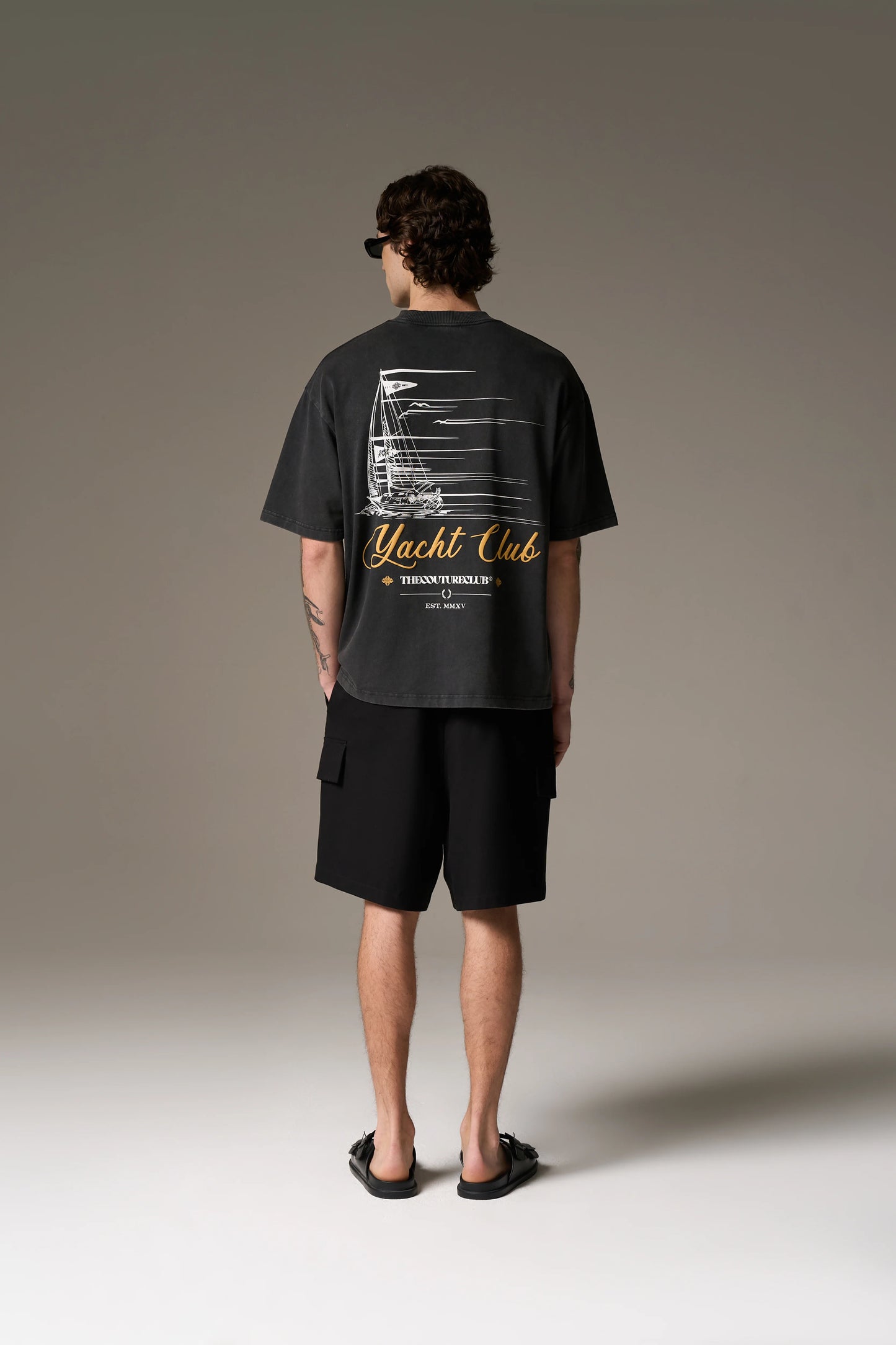 YACHT CLUB GRAPHIC T-SHIRT WASHED BLACK
