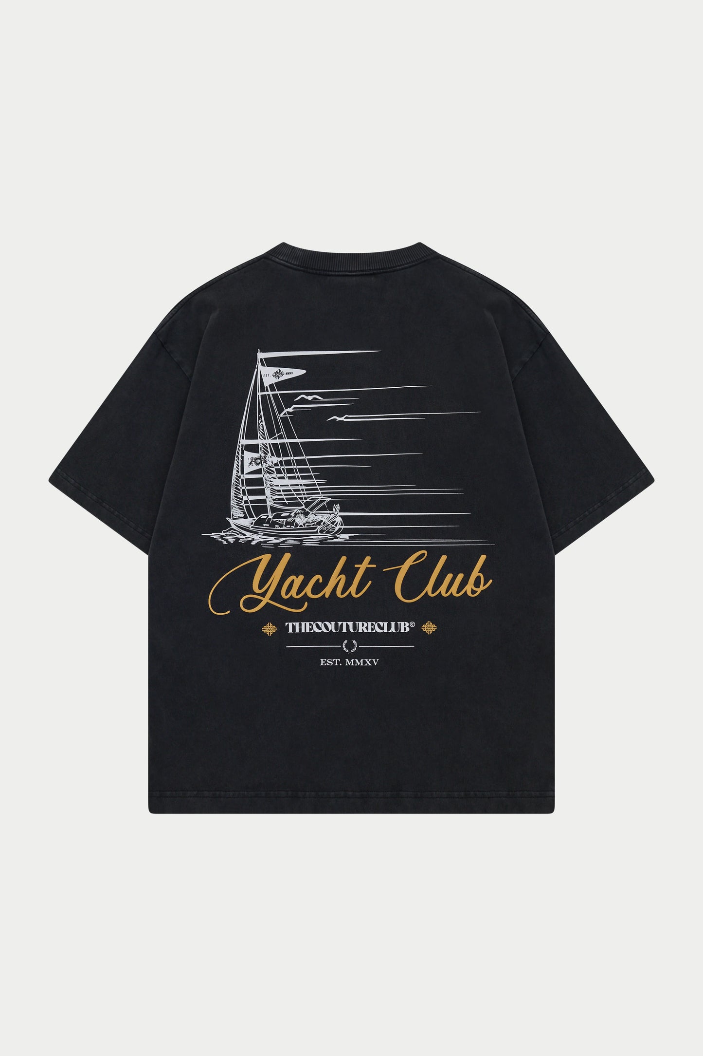 YACHT CLUB GRAPHIC T-SHIRT WASHED BLACK