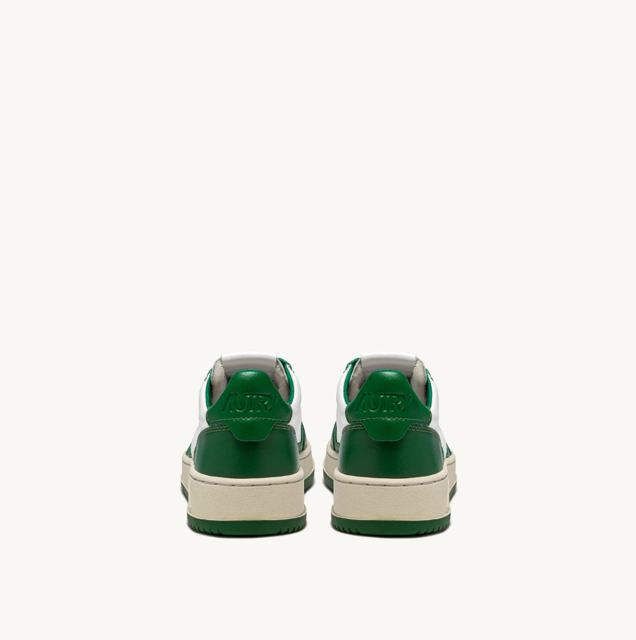 AUTRY SNEAKERS MEDALIST LOW BICOLOR SNEAKERS IN WHITE AND GREEN LEATHER
