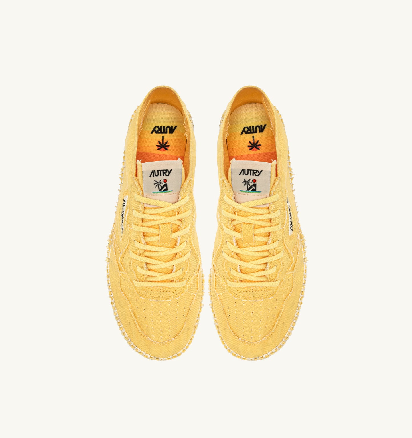 AUTRY SANDY ESPADRILLES IN PASTEL YELLOW CANVAS