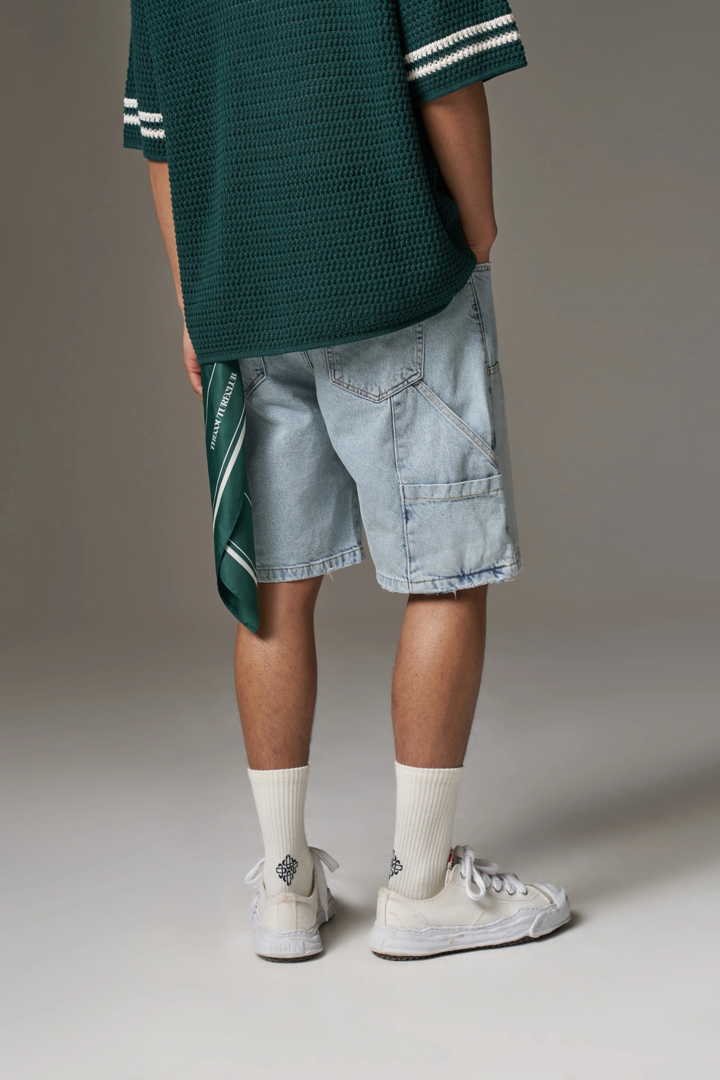 DENIM CARPENTER SHORTS BLUE WASH