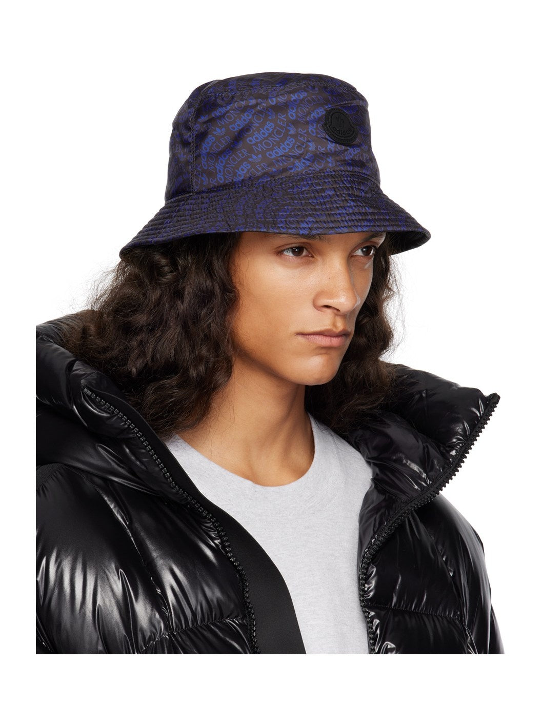 Moncler x adidas Originals Reversible Blue & Black Logo Bucket Hat