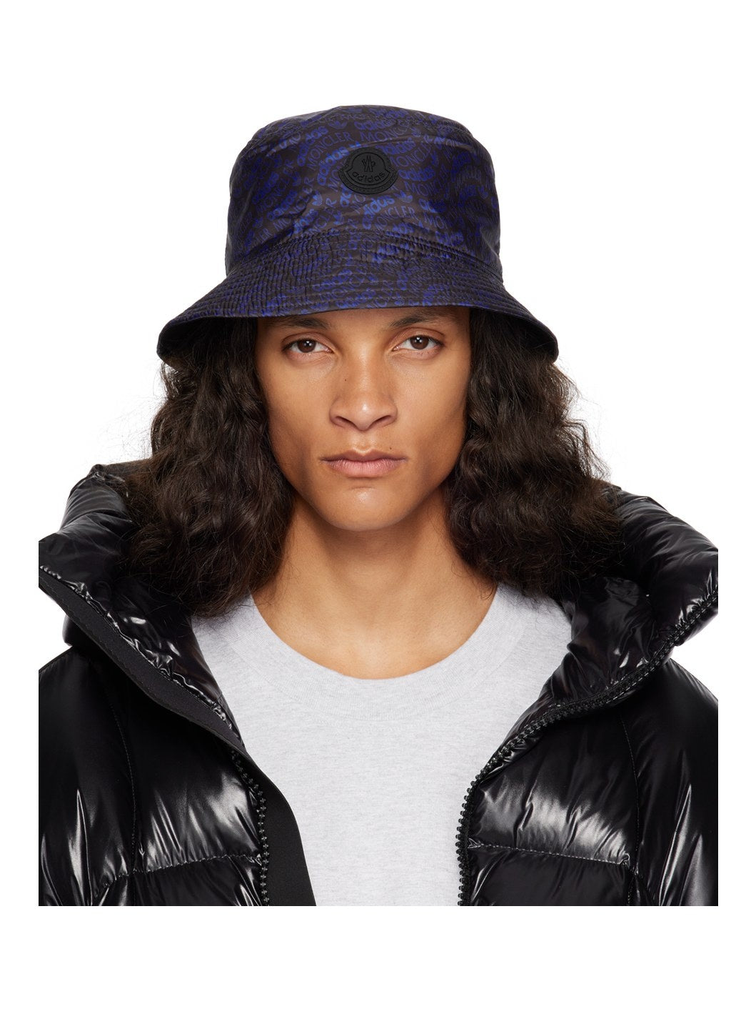 Moncler x adidas Originals Reversible Blue & Black Logo Bucket Hat