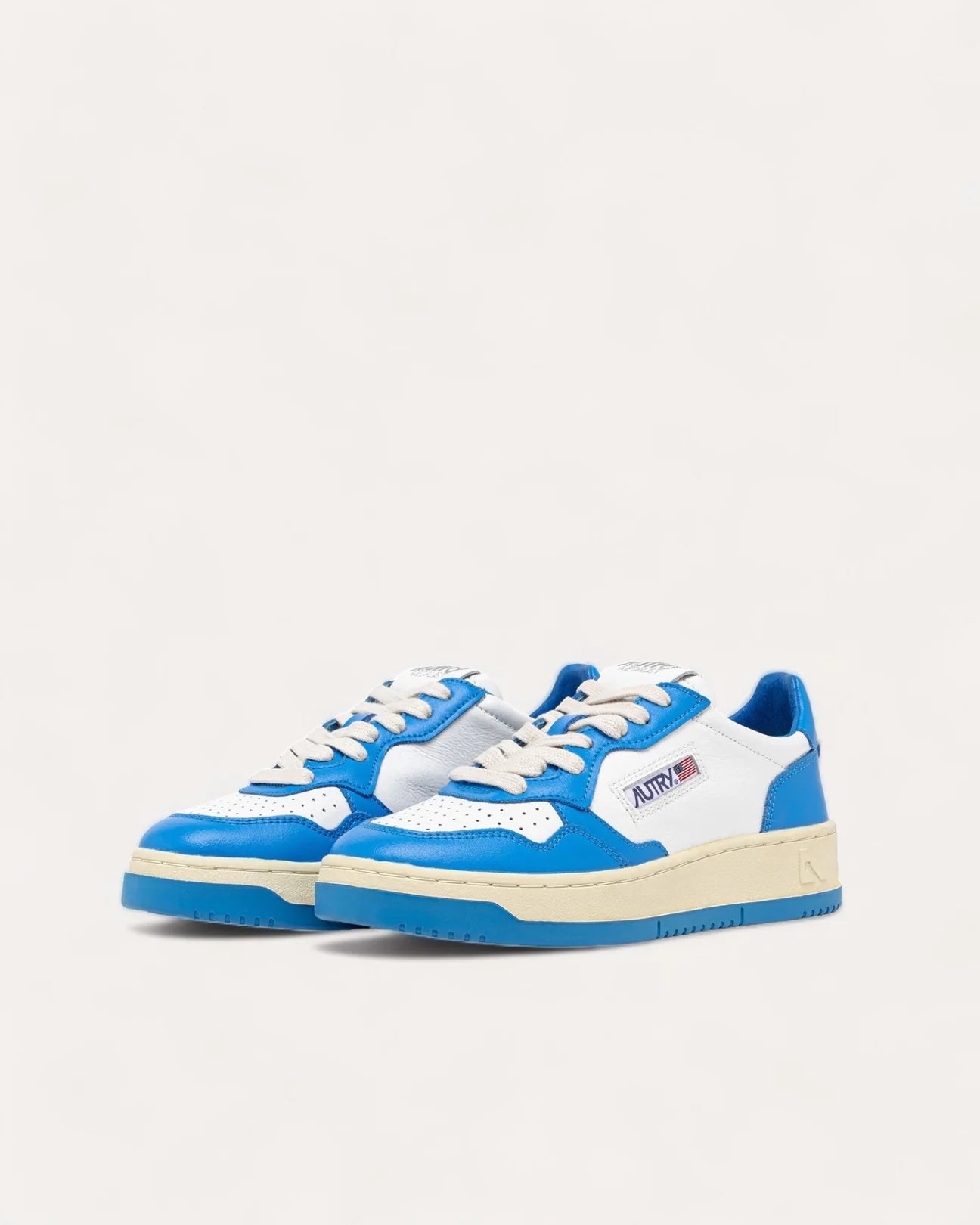 AUTRY SNEAKERS MEDALIST LOW CUIR BICOLORE BLEU