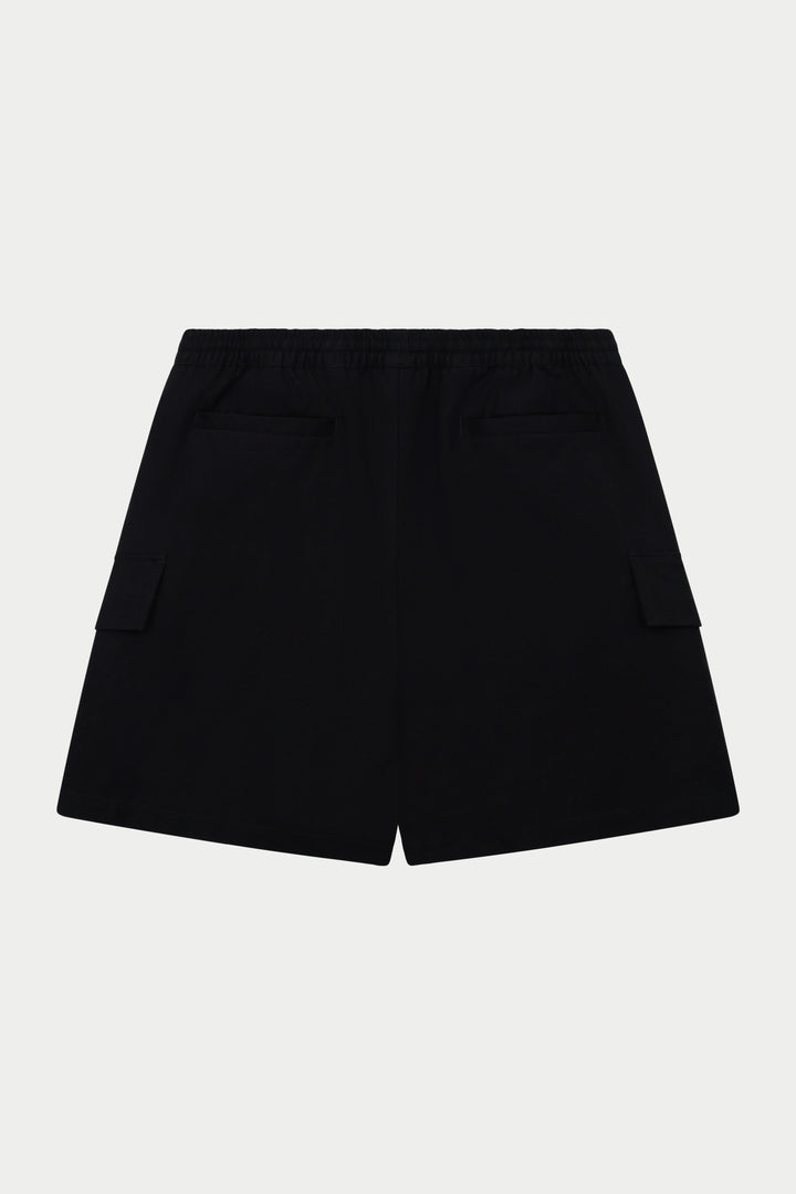 WIDE LEG SIDE POCKET SHORTS BLACK