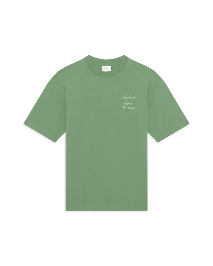 DRÔLE DE MONSIEUR T-SHIRT SLOGAN CALLIGRAPHY VERT