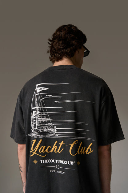 YACHT CLUB GRAPHIC T-SHIRT WASHED BLACK