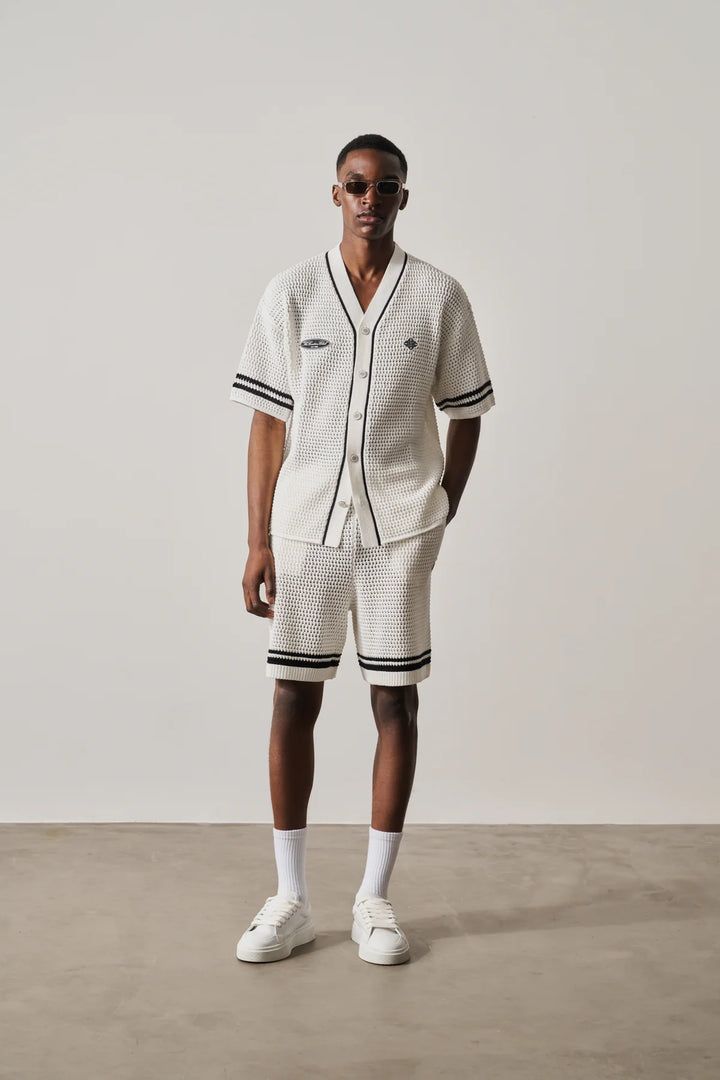 CROCHET KNITTED SHORTS WHITE