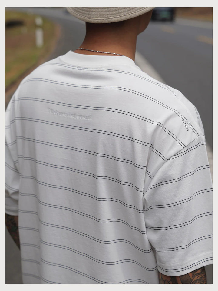 LOGO STRIPE TEE WHITE