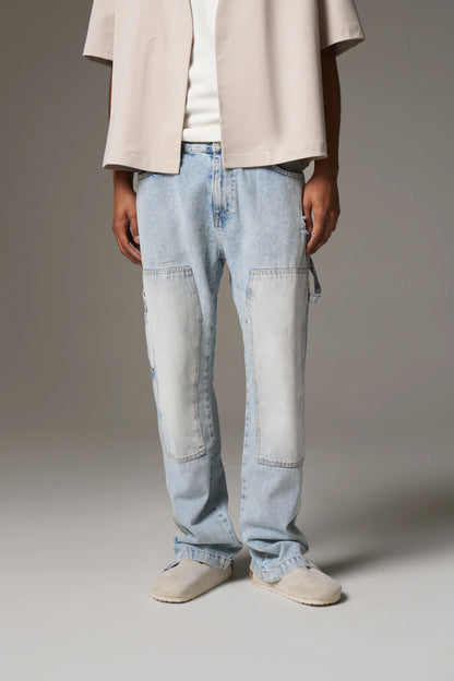 DENIM RIVET DETAIL CARPENTER JEANS