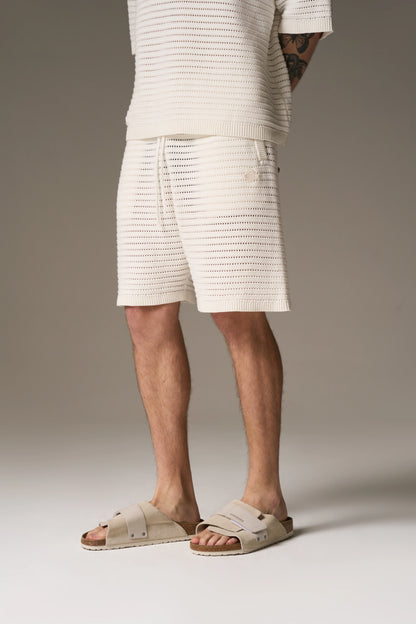 KNITTED SHORTS WHITE