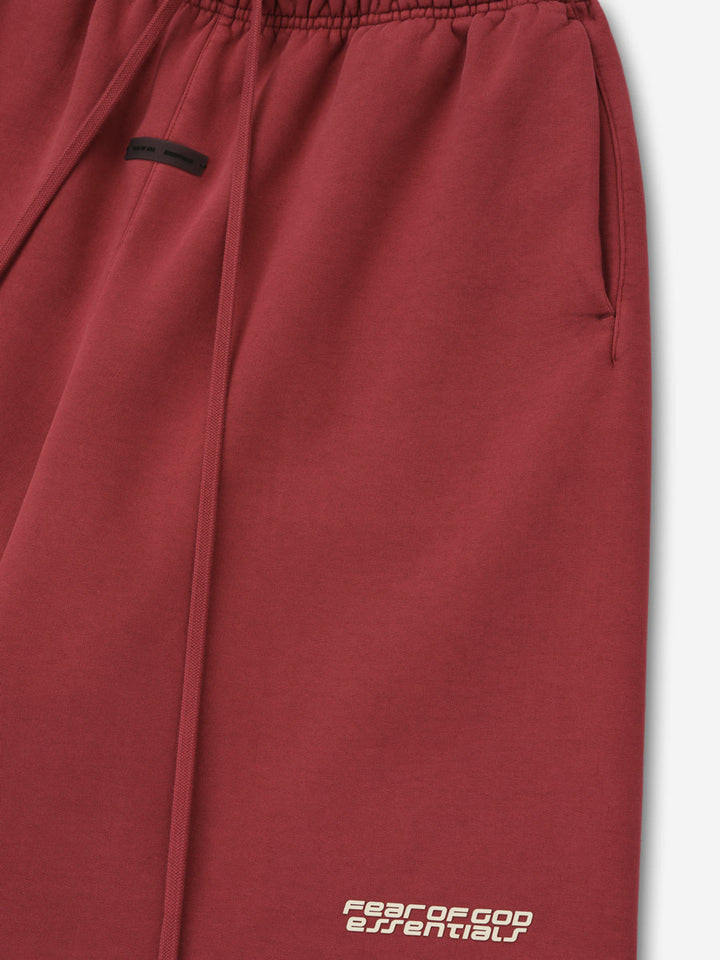 ESSENTIALS RELAXED SWEATSHORT CRIMSON