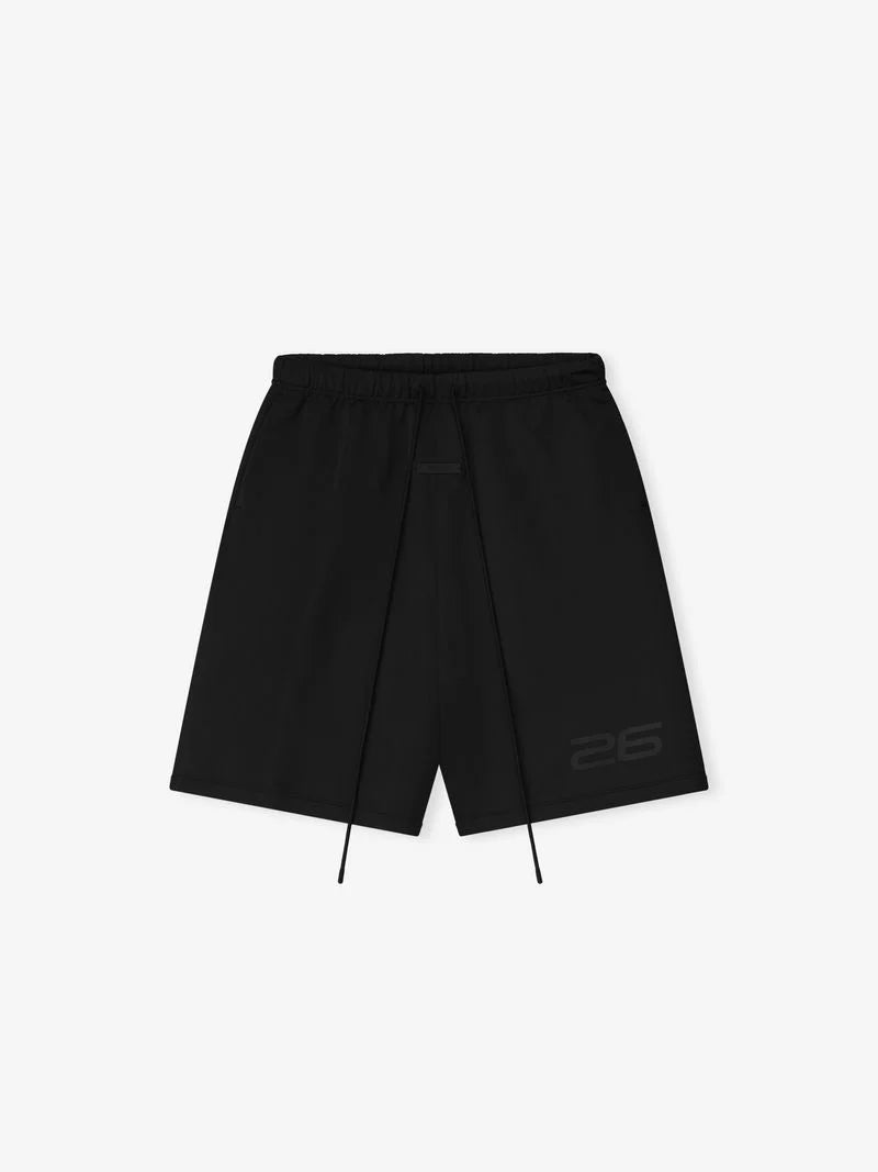 ESSENTIALS SATIN FLEECE RELAXED SWEATSHORT