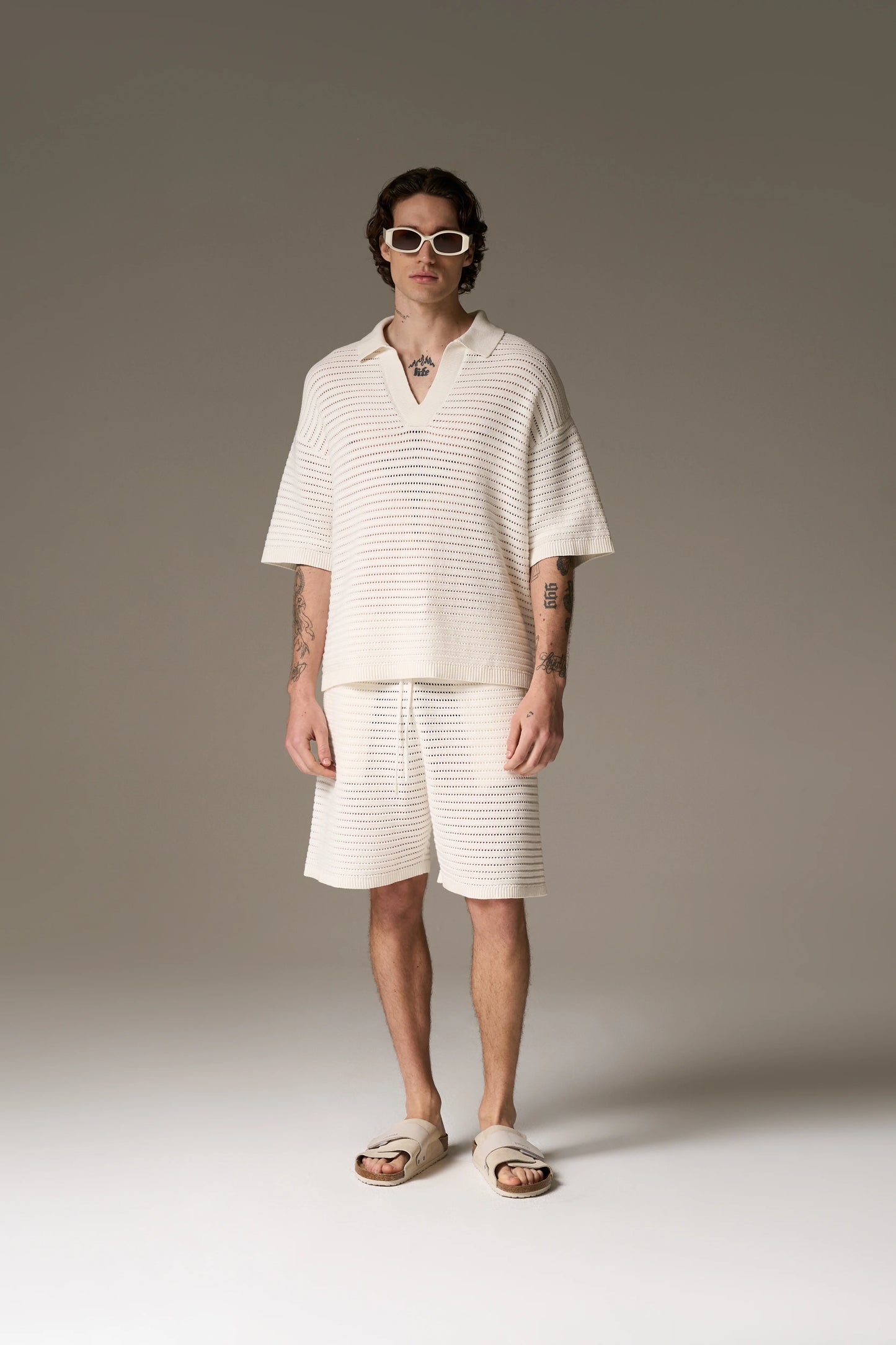 KNITTED SHORTS WHITE