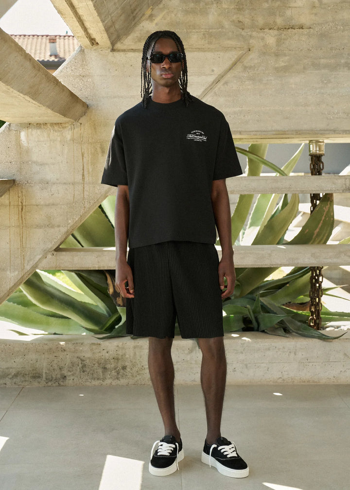 PLISSE SHORTS BLACK