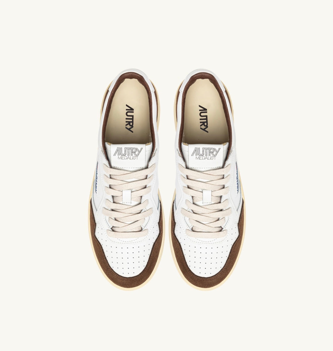 AUTRY SNEAKERS MEDALIST LOW SNEAKERS IN WHITE LEATHER AND TUNDRA SUEDE AULM - FT05