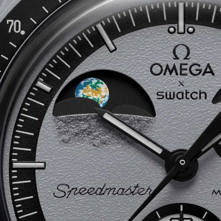 Swatch x Omega Bioceramic Mission To Earthphase SO33M700 שעון אומגה בשיתוף פעולה עם סווטש