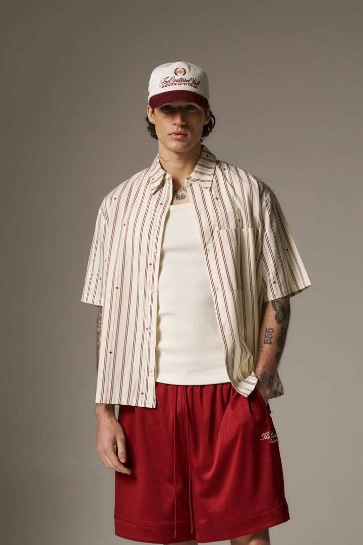 EMBLEM STRIPE SHIRT STONE