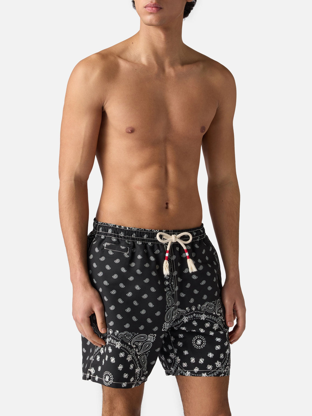 MC2 CAPRESE SWIM SHORTS WITH BLACK BANDANA PRINT