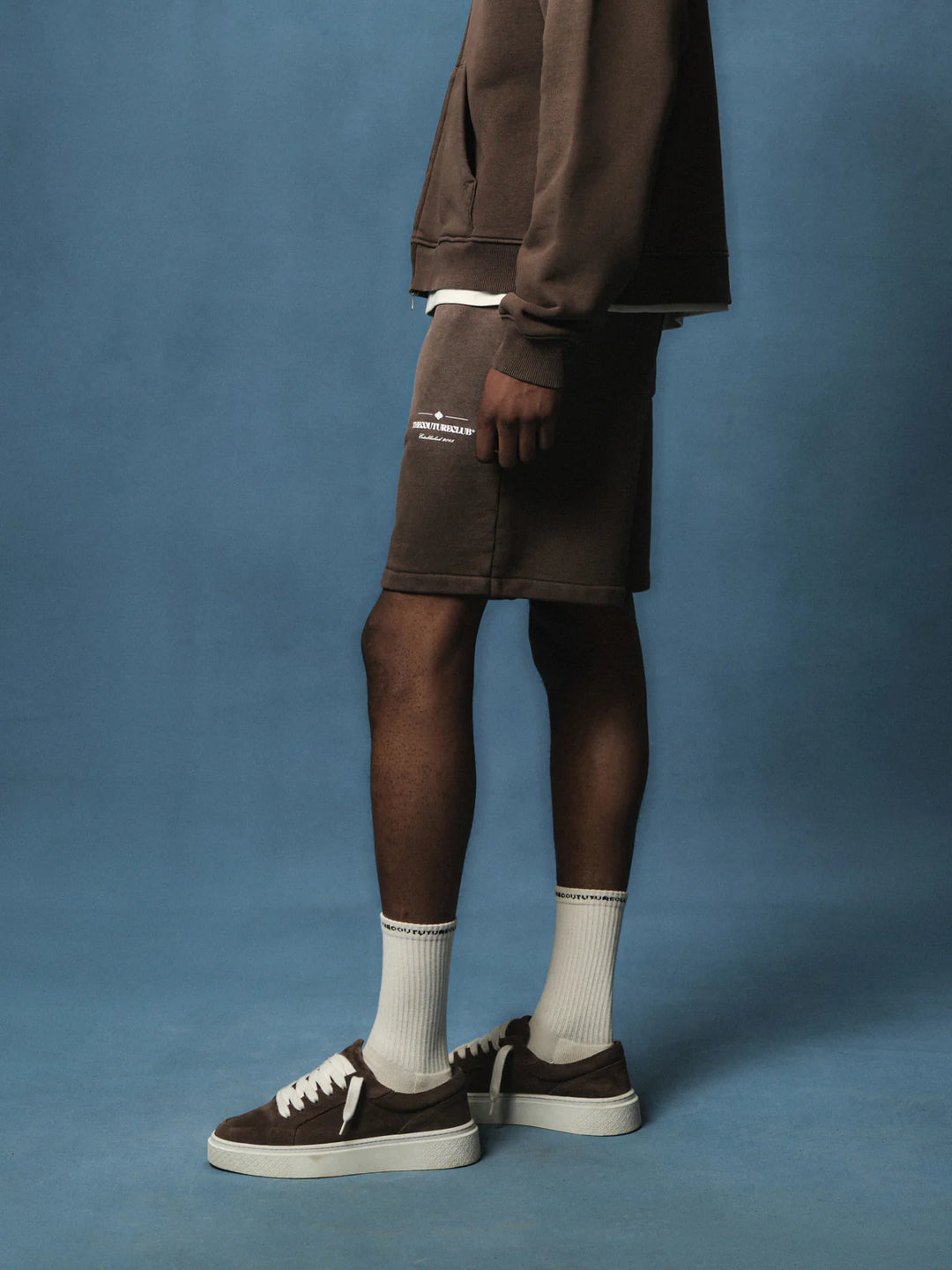 SPRAY WASH COPYRIGHT MULTI GRAPHIC SHORTS BROWN