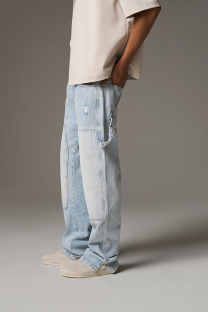 DENIM RIVET DETAIL CARPENTER JEANS