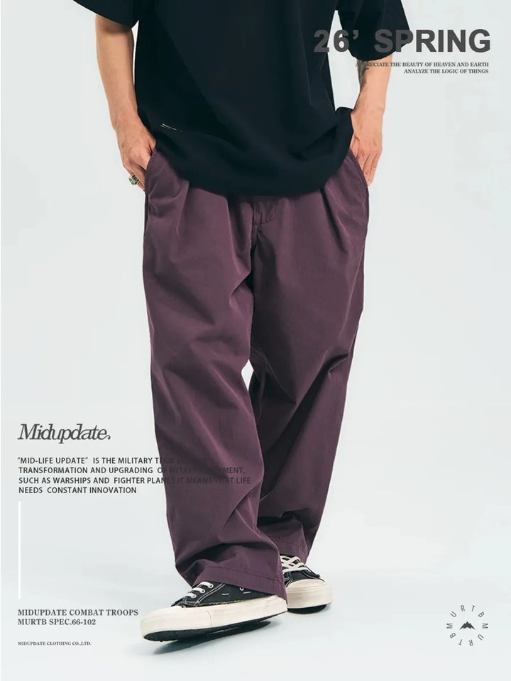 MIDUPDATE WIDE CHINO PANTS PLUM