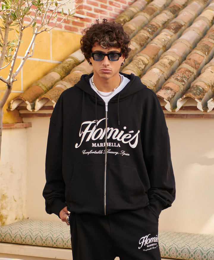 HOMIÉS ESSENTIALS ZIPPER HOODIE BLACK