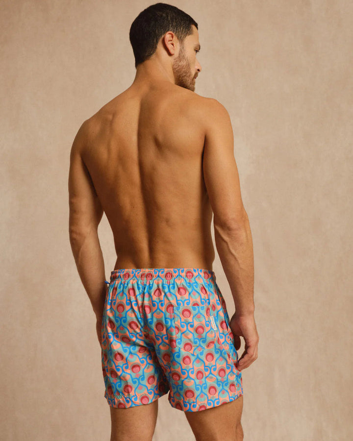PENINSULA MEN'S ALGHERO SWIM SHORTS LIGHT BLUE CORAL