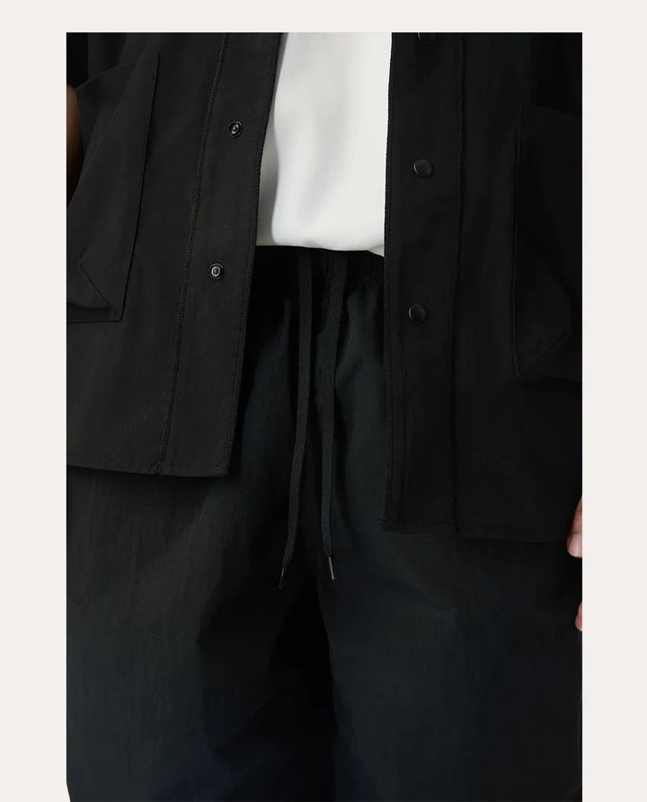 SEGUNDA+ NYLON UTILITY SHORTS BLACK