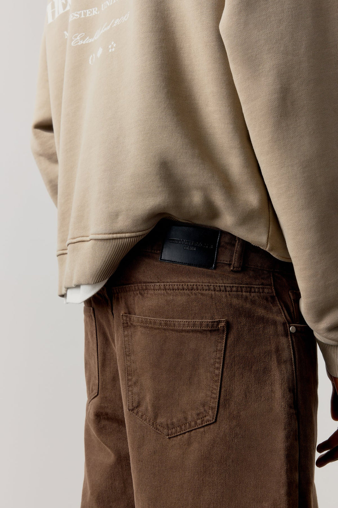 SKATER JEANS WASHED BROWN