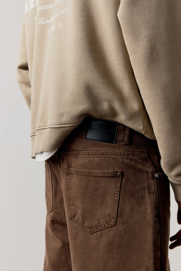 SKATER JEANS WASHED BROWN