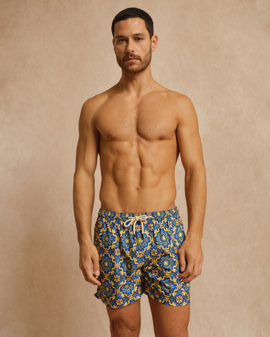 PENINSULA MEN'S RAPALLO SWIM SHORTS NAVY YELLOW