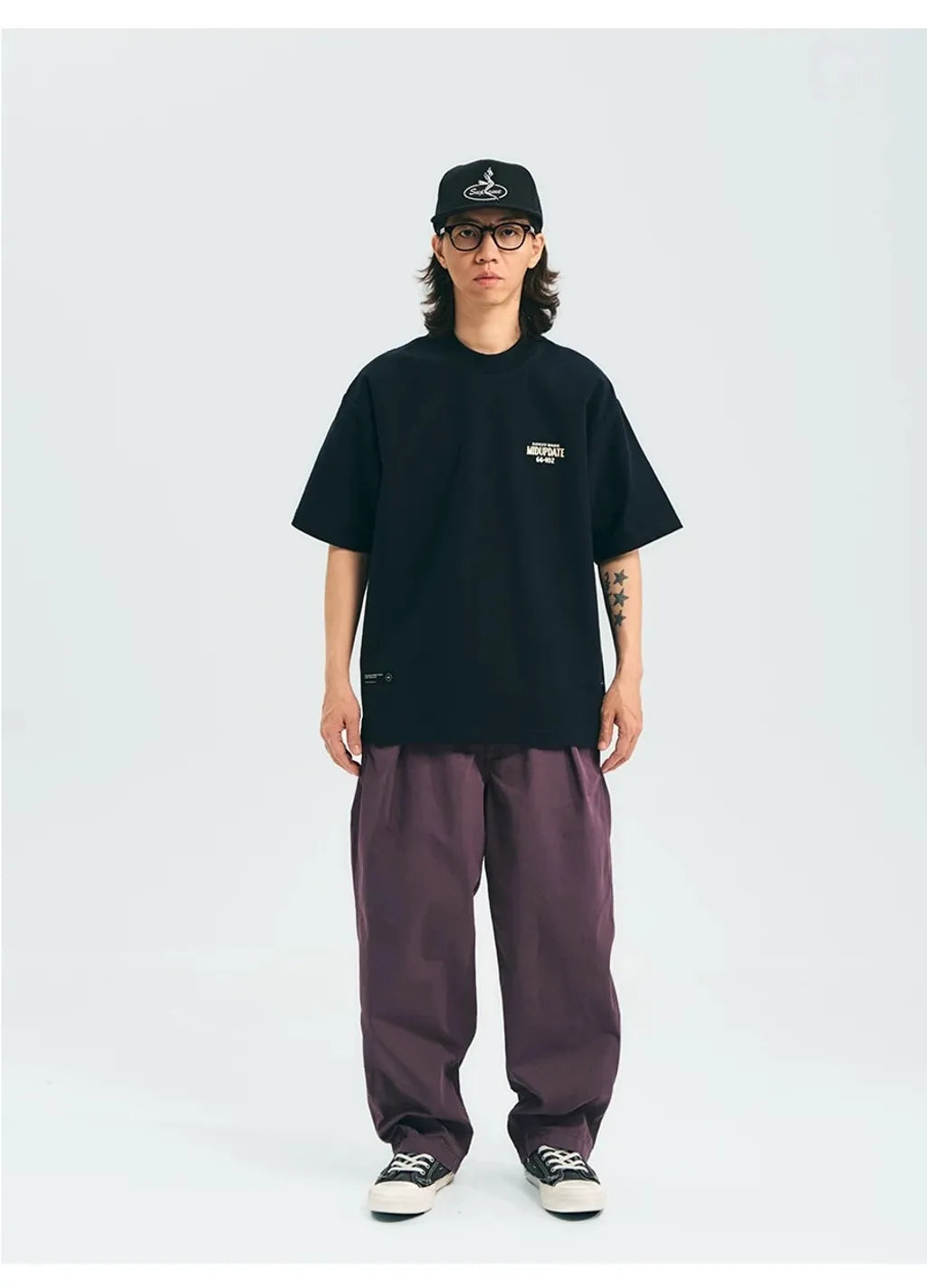 MIDUPDATE WIDE CHINO PANTS PLUM