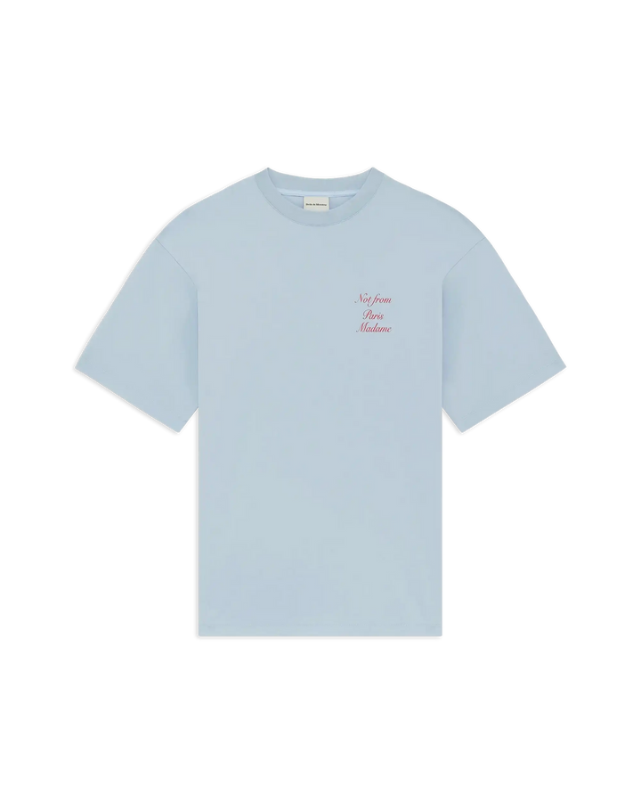 DRÔLE DE MONSIEUR T-SHIRT SLOGAN CALLIGRAPHY LIGHT BLUE