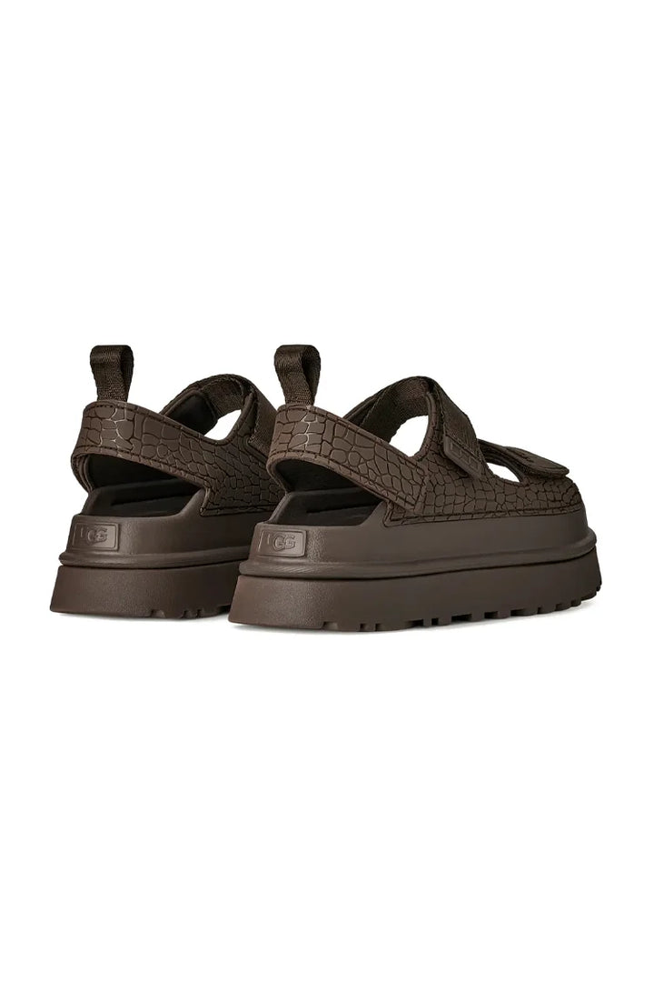 סנדלים בצבע שוקולד GoldenGlow Embossed UGG