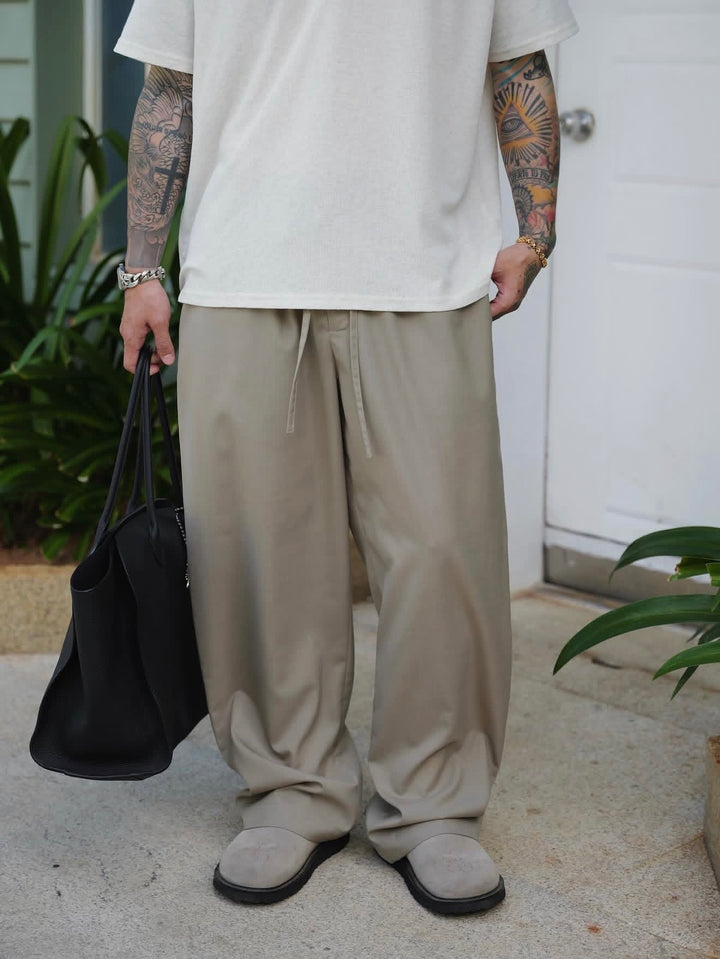UNBENT JAPANESE WOOL TROUSERS – BEIGE