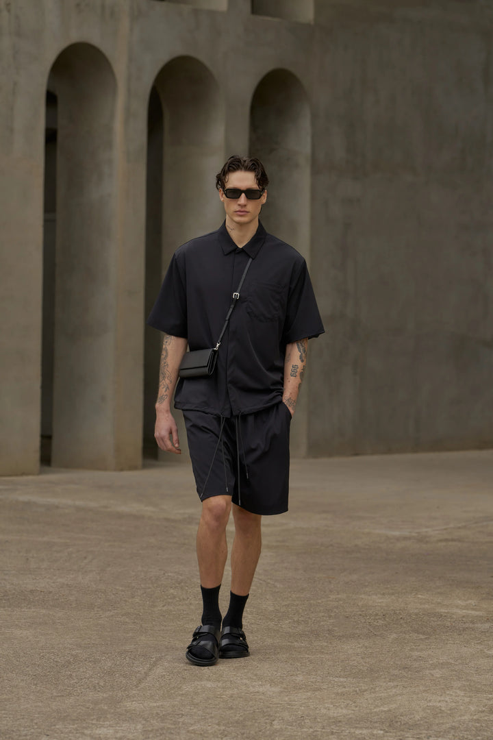 NYLON DRAWCORD SHORTS BLACK