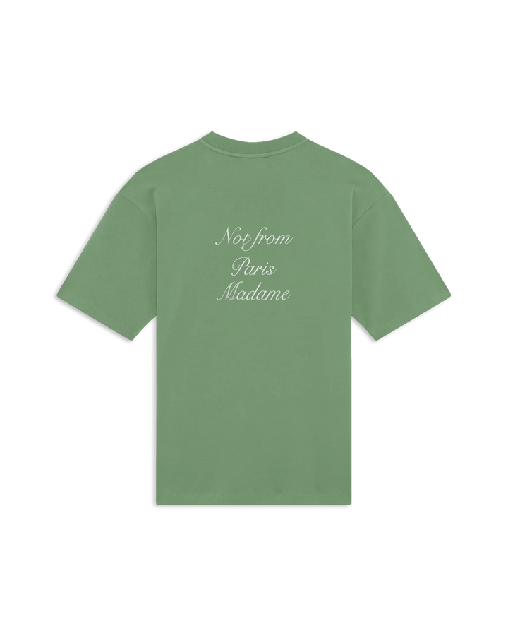 DRÔLE DE MONSIEUR T-SHIRT SLOGAN CALLIGRAPHY VERT
