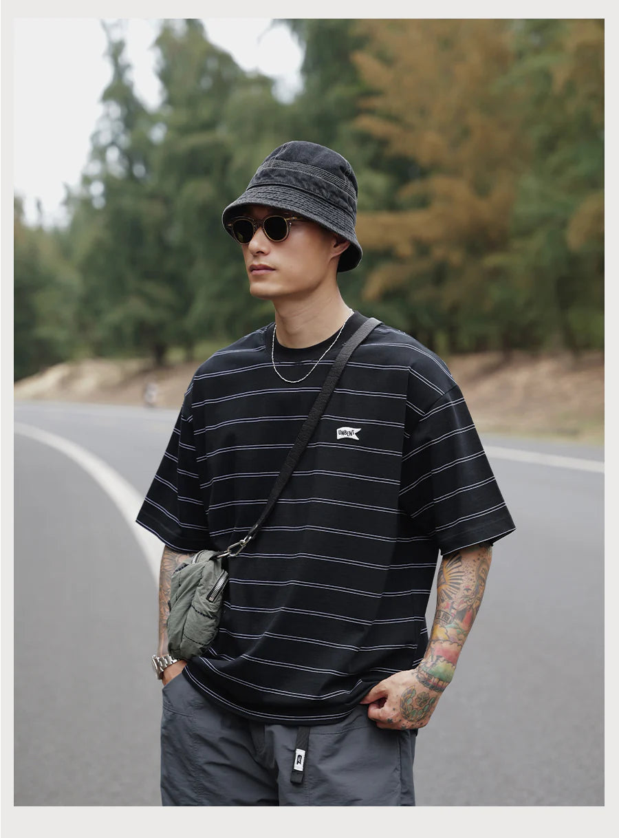LOGO STRIPE TEE BLACK