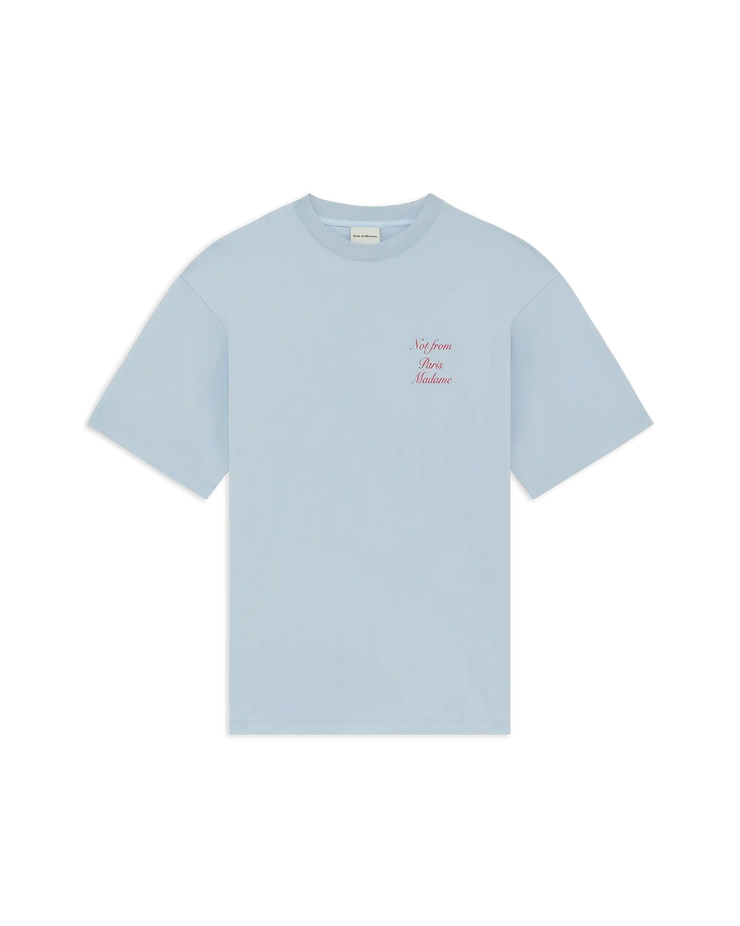 DRÔLE DE MONSIEUR T-SHIRT SLOGAN CALLIGRAPHY LIGHT BLUE